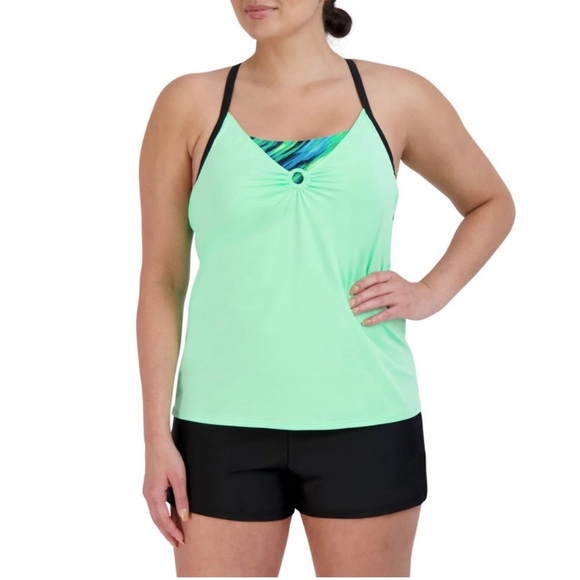 NWT ZeroXposur Ladies Tankini Swimsuit in EDAMAME - Picture 1 of 5